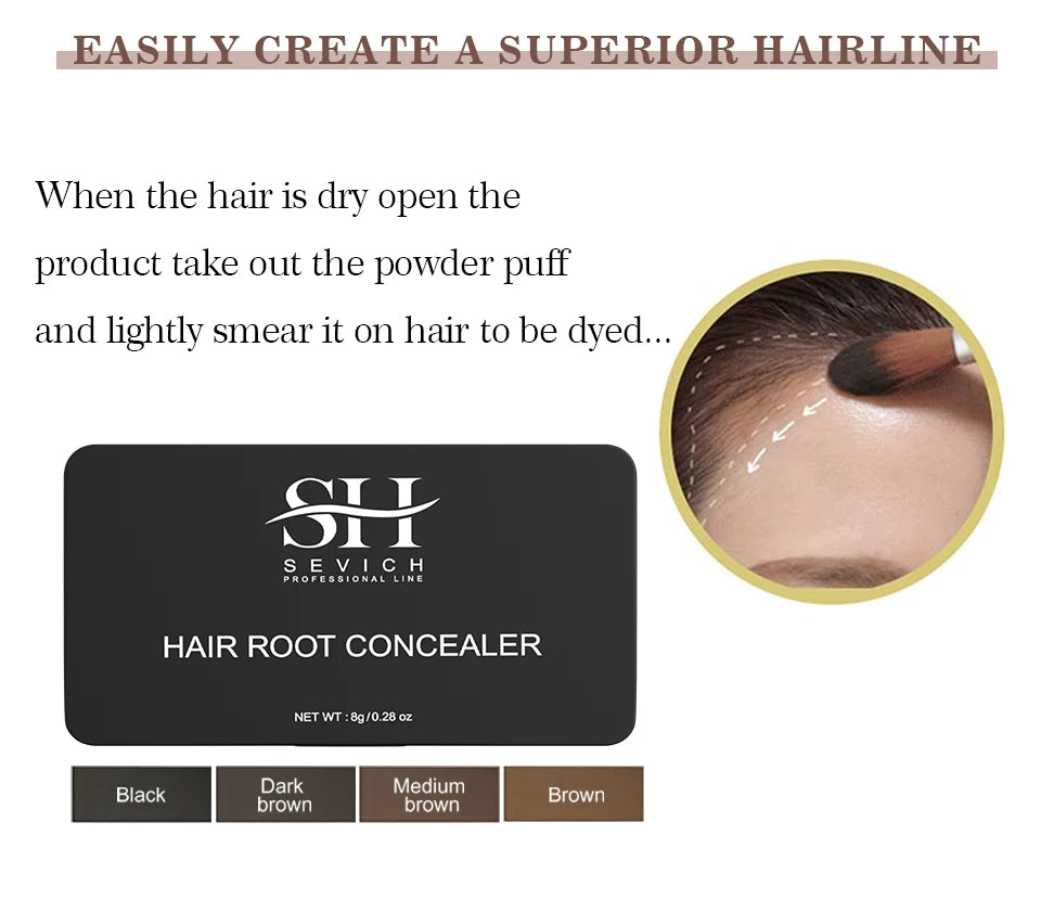 SEVICH Waterproof Hair Line Powder 8g Edge Control Hair Root Cover Up Repair Hair Line Shadow Makeup Unisex Instantly 4 Color