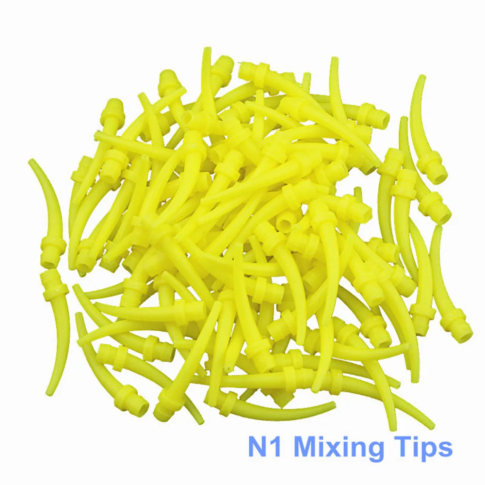 100Pcs/Bag Dental Materials Intraoral Impression Mixing Tips Nozzles Lab Denture Lab Mixer Syringe Dentistry Supplies