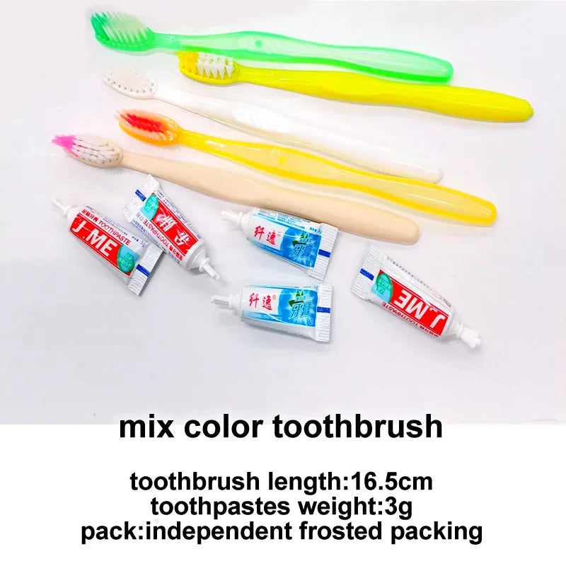 Hotel Supplies Travel Trip Dental Kit Disposable Toothbrush Toothpaste Sets Wholesale Independent Packing