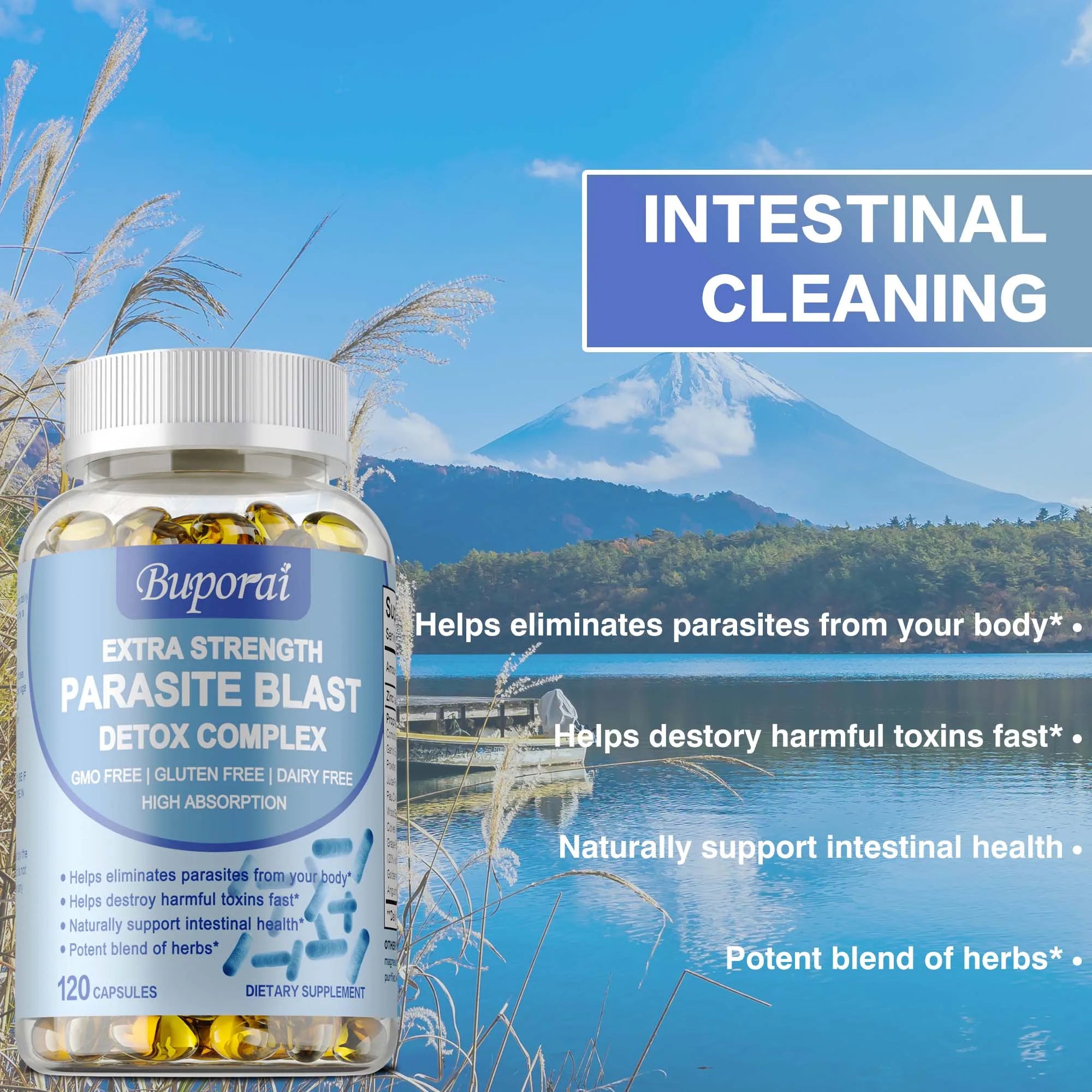 Parasite Blast Detox Complex - Eliminate Parasites, Cleanse The Intestines, Improve Digestion - 120 Capsules