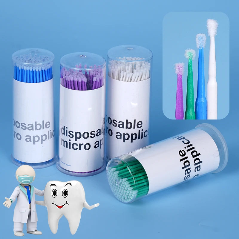 100pcs Dental Microbrush Disposable Supplies Applicators Stickers Micro Brushes Teeth Oral Care Clean Odontologia Extension