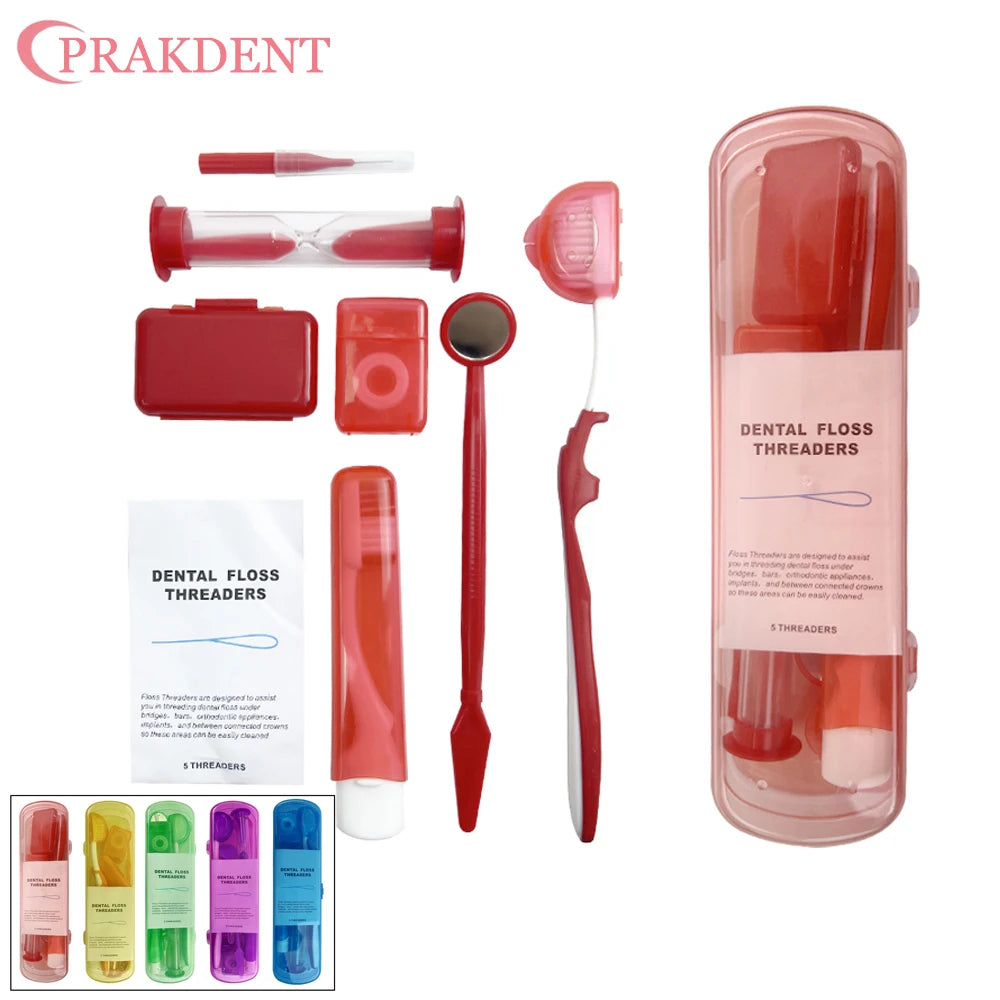 Dental Toothbrush Oral Care Kit Orthodontic Mirror Interdental Brush Supplies Cleaning Tools Ties Brush Floss Cleaning Braces