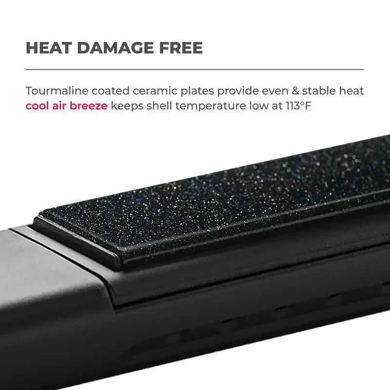 TYMO AIRFLOW-Hair Straightener and Curling Iron 2 in 1, Negative Ionic Anti-scald Curling Wand 1.25 Inch ,5 Temps & Dual Voltage
