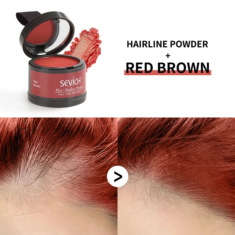 Sevich Waterproof Hair Line Powder 4g Natural Instant Hairline Shadow Powder Black Root Cover Up Forehead Hair Makeup Concealer