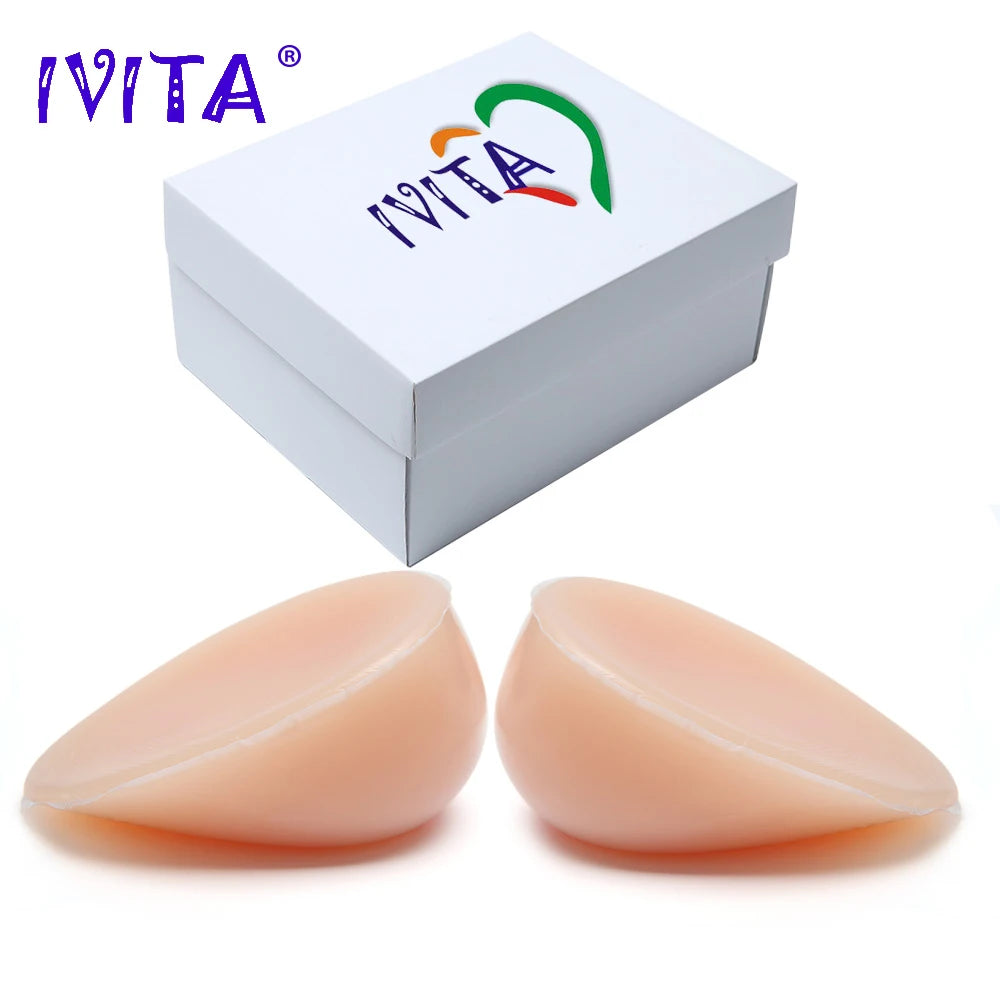 IVITA 1 Pair Realistic Self-adhesive Silicone Fake Breasts Form Fake Boobs for Crossdresser Prosthesis Transgender Cosplay