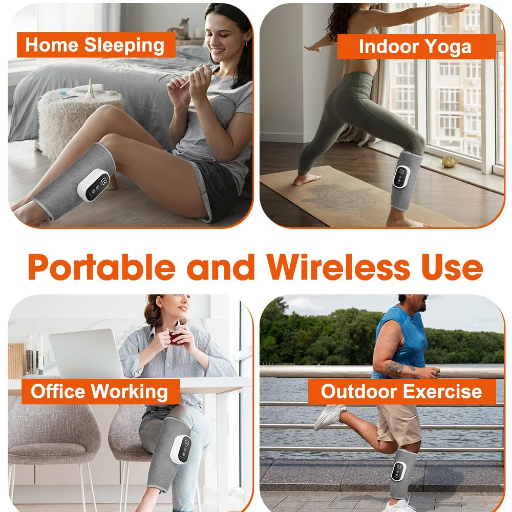 360° Full Cover Air Pressure Leg Massager 3 Modes Heating Compress Relax Muscles Relieve Fatigue Thigh Calf Keep Warm Device