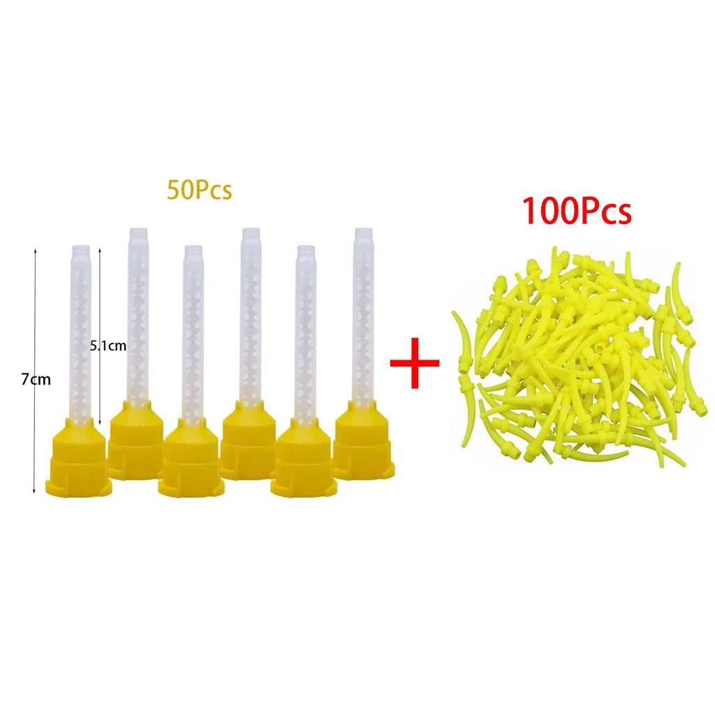 50Pcs Dental Mixing Tips Tubes Disposable Nozzles Head Impression Materials Silicone Rubber Conveying Dentistry Lab Product