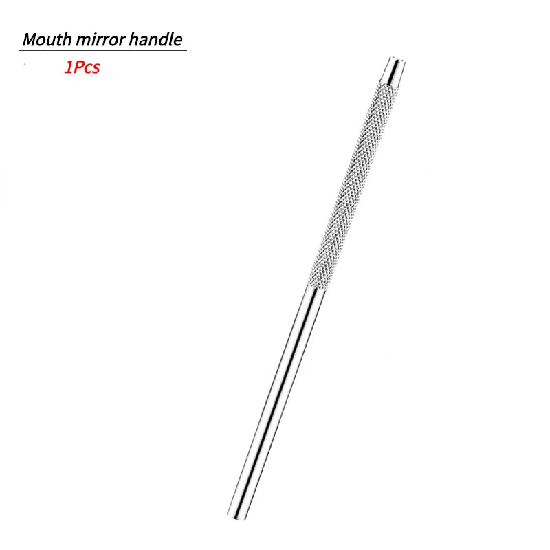 Stainless Dental Mirrors with Handle Steel Surgical Instruments Dentist Mouth Checking Makeup Supplies