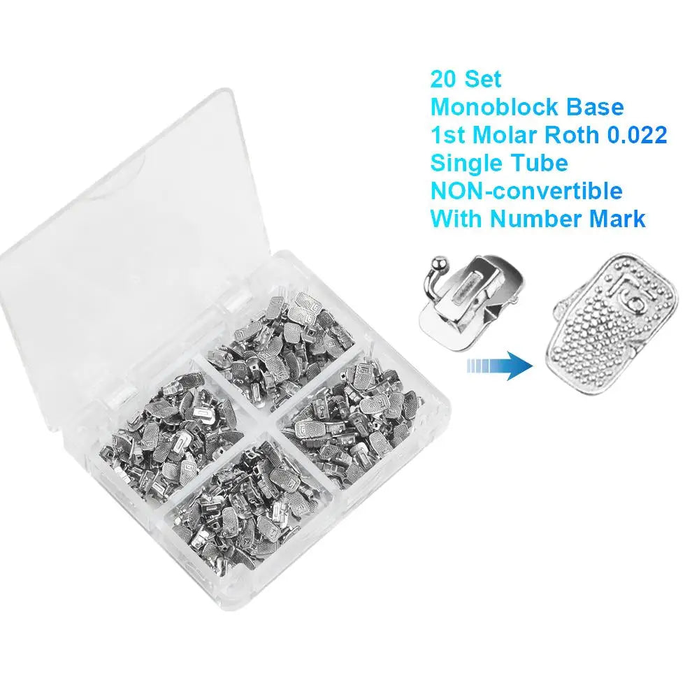 Transform Your Smile with 80 Dental Buccal Tubes, Orthodontic Bondable Non-Convertible Single Tube 20Kit/First Molar Roth 022