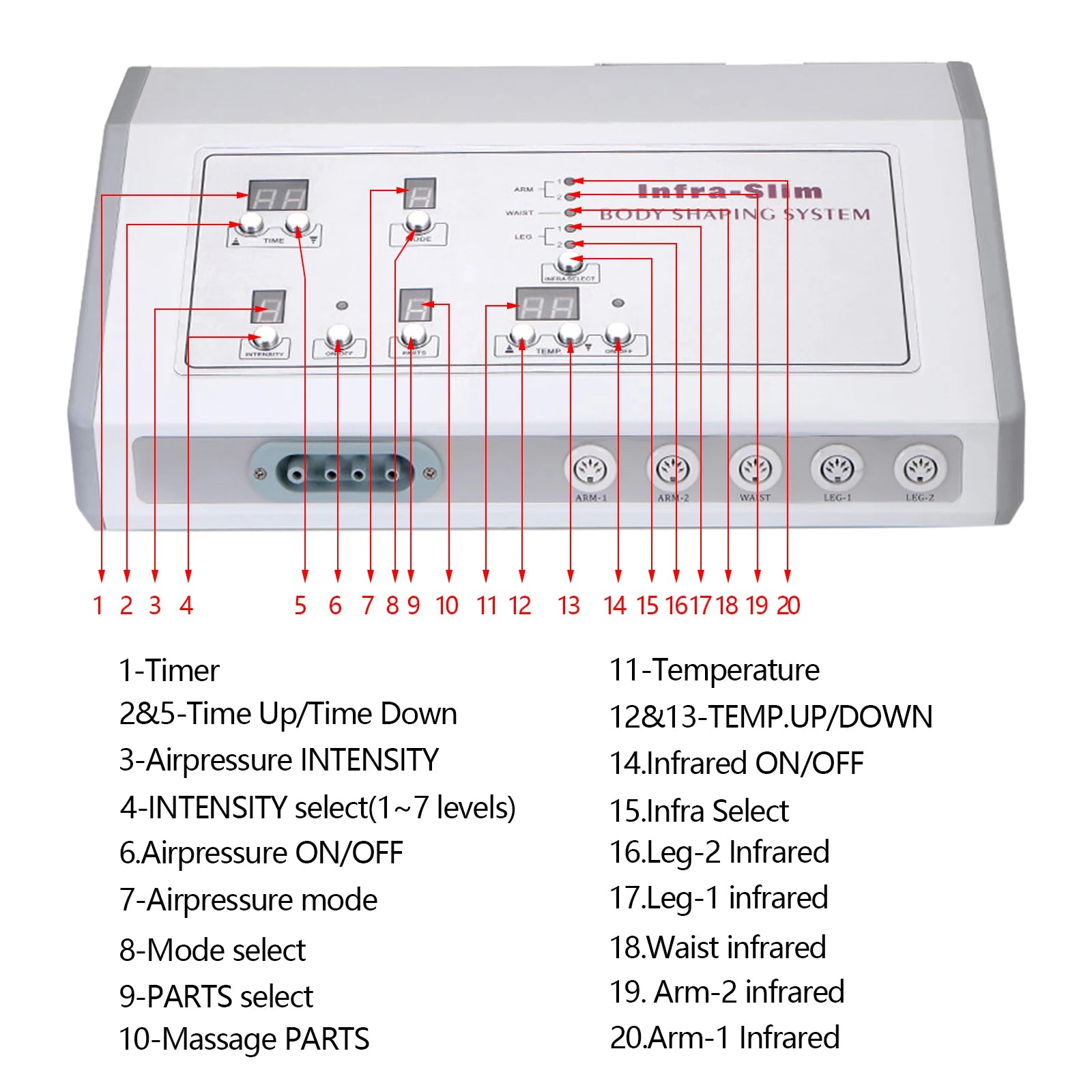 KYD-A1217 Air Pressure Massage Heating Body Slimming Leg Massager for Circulation Foot Leg Full Body