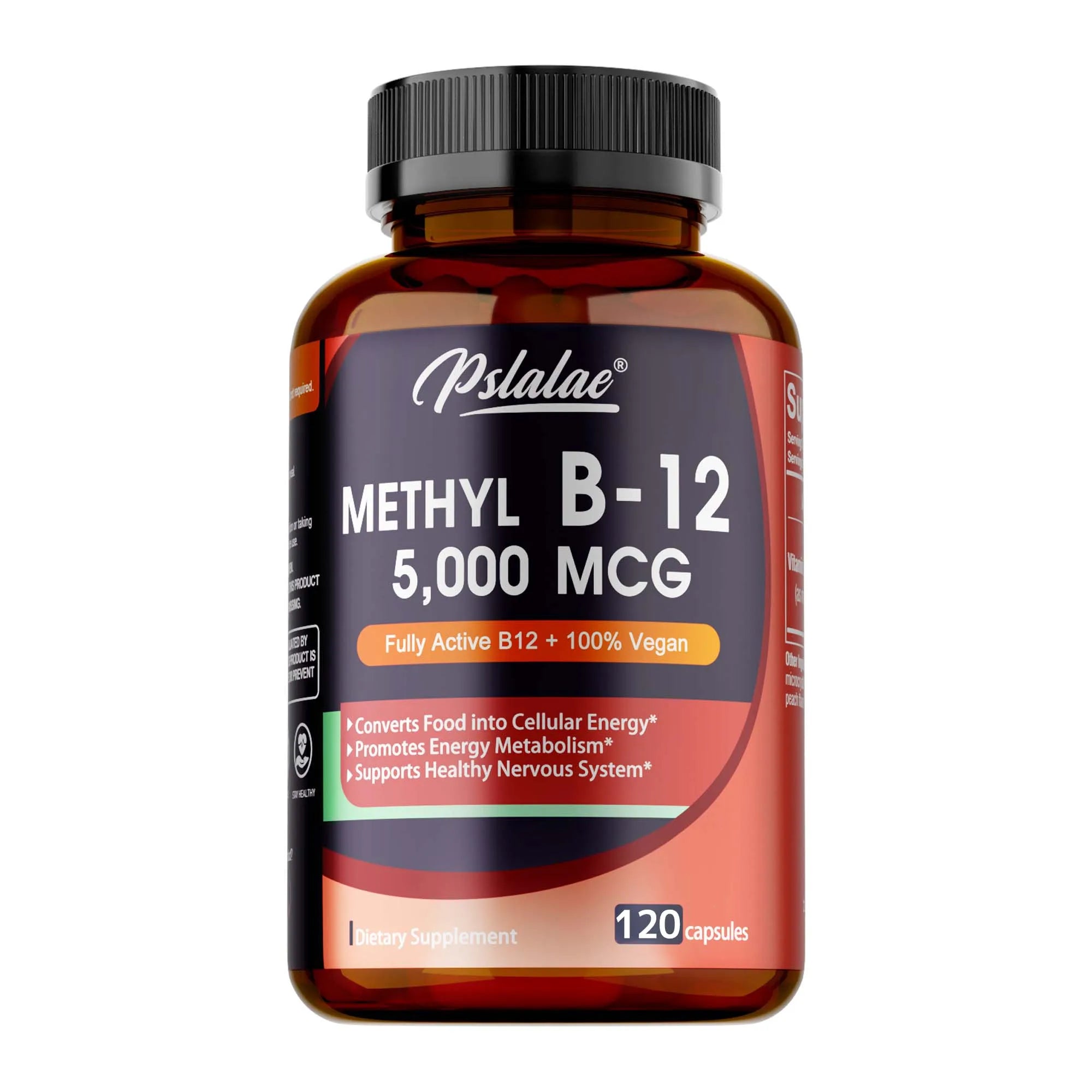 Vitamin B12 - 5000 MCG Supplement -Benefits Brain & Heart Function, Supports Memory,Boost Natural Energy Supple - 120 Capsules