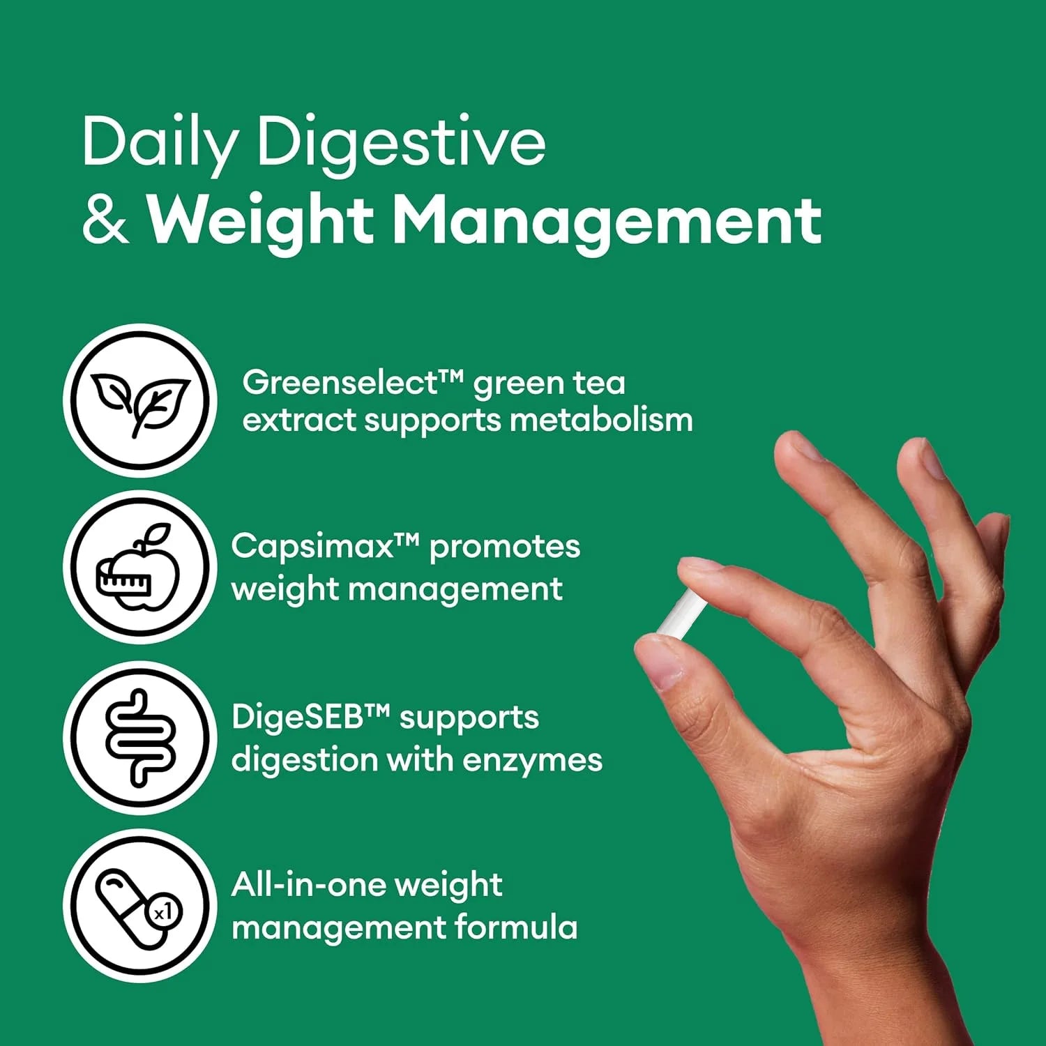 Probiotics Capsules - Bloating Relief, Weight Management, Supports Digestion & Gut Health - 120 Capsules
