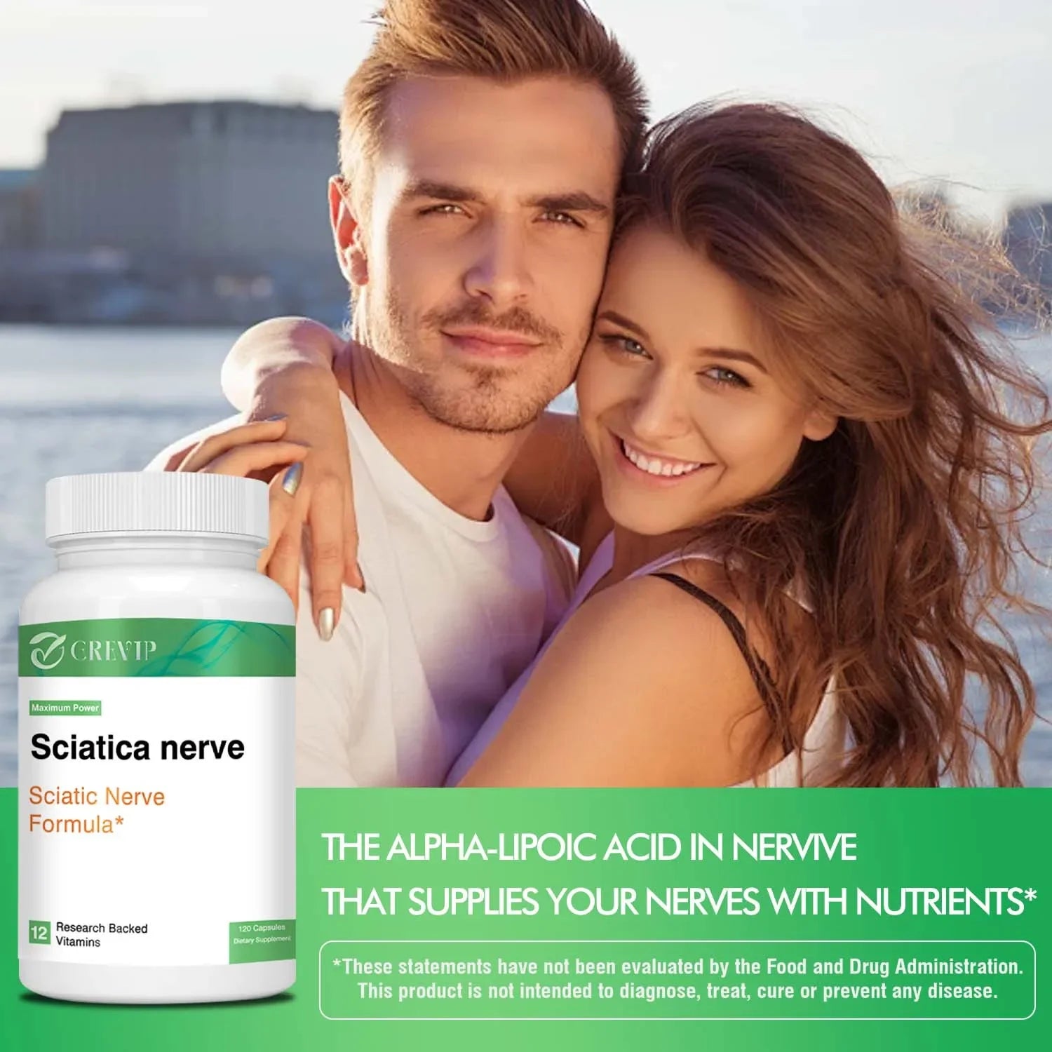 Sciatic Nerve Health Support - Helps Relieve Pain, Stiffness and Restore Mobility - 120 Capsules