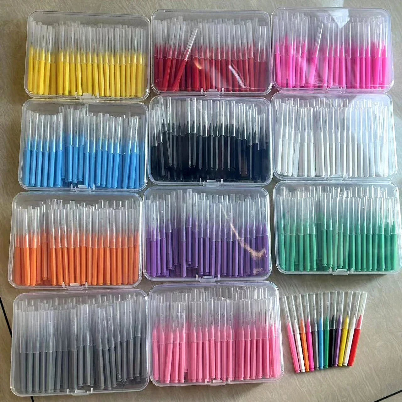 New 100Pcs/Box I-type Push Pull Interdental Brush 0.6-1.5Mm Cleaning Between Teeth Oral Care Orthodontic I Shape Tooth Floss
