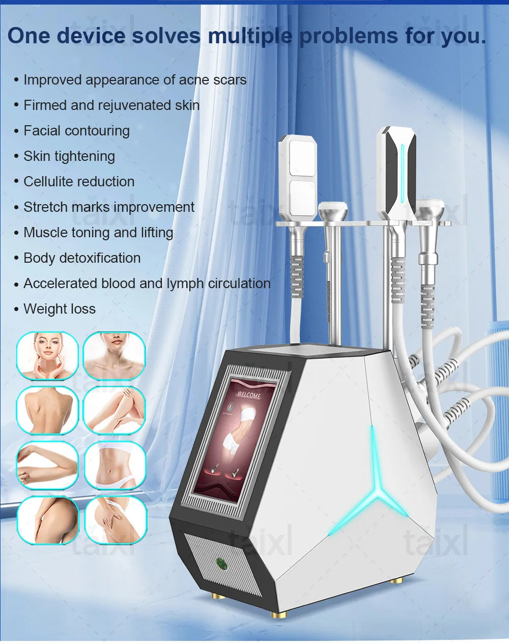 Portable non-invasive cold and heat therapy machine EMS facial beauty machine for facial lifting and body slimming