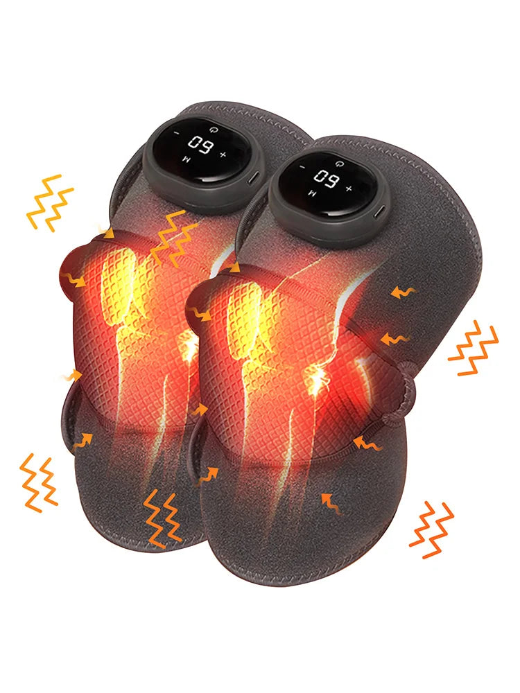 2PCS Cordless Knee Massager with Heat and Vibration for Knee Shoulder Elbow,Heated Knee Brace for Arthritis with Massage,Gifts