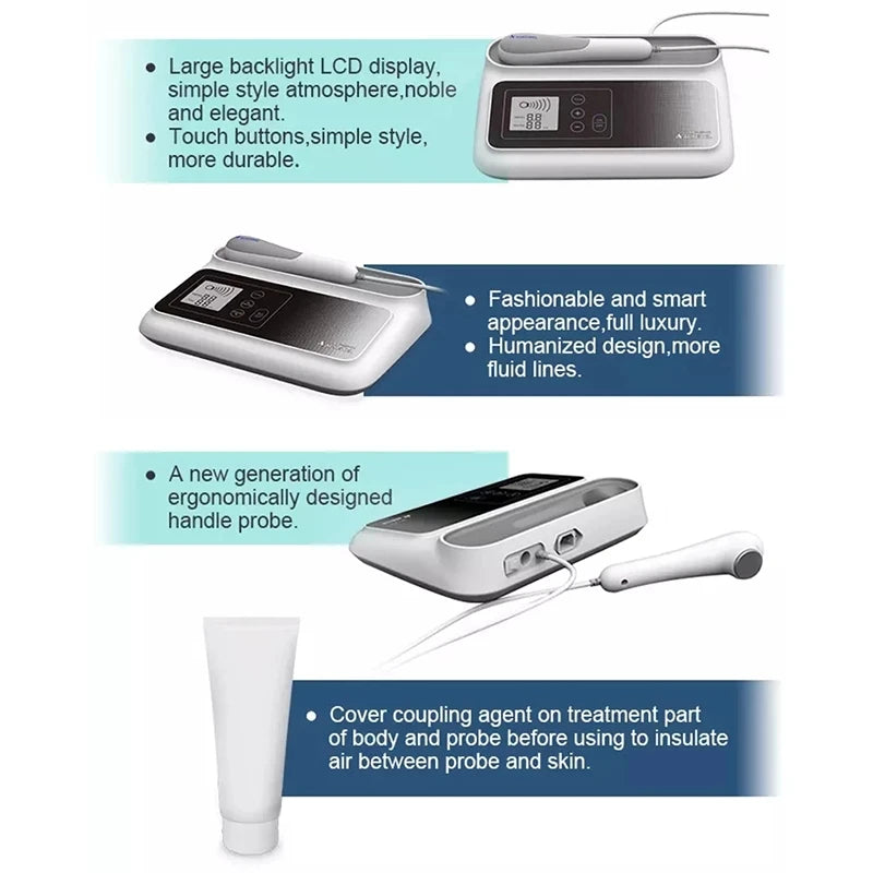 Ultrasound Physiotherapy Machine for Muscle&Joints Pain Relief Stimulator Massage Ultrasonic Therapy Instrument with Storage Bag