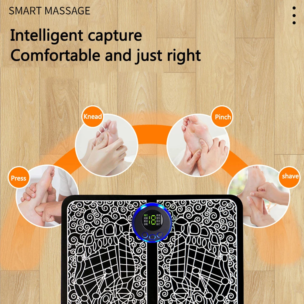 EMS Feet Muscle Stimulator 8 Modes Electric Feet Massage USB Rechargeable Massager Legs Remote Control for Relax Feet and Legs