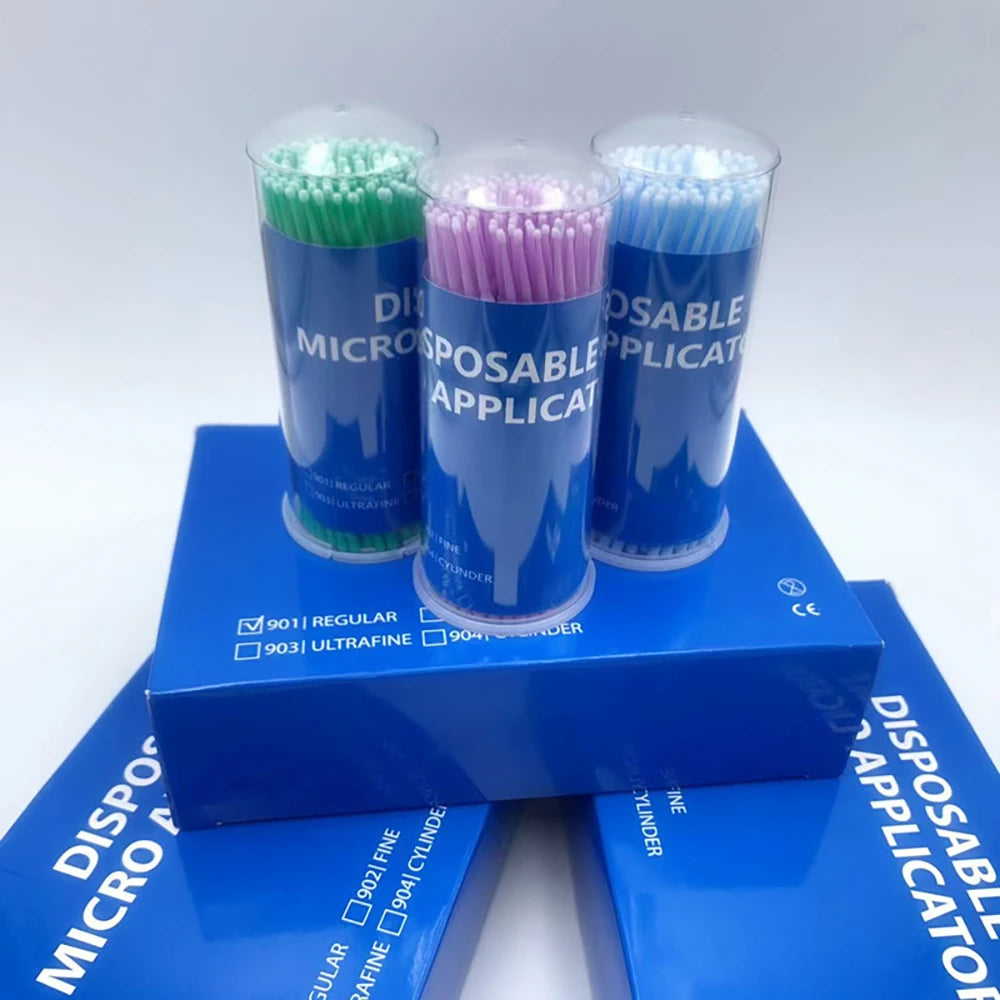 PIORPOY 100Pcs Dental Micro Brush Bottle Dental Disposable Micro Brushes Applicators Brush Teeth Oral Dentist Materials Dropship