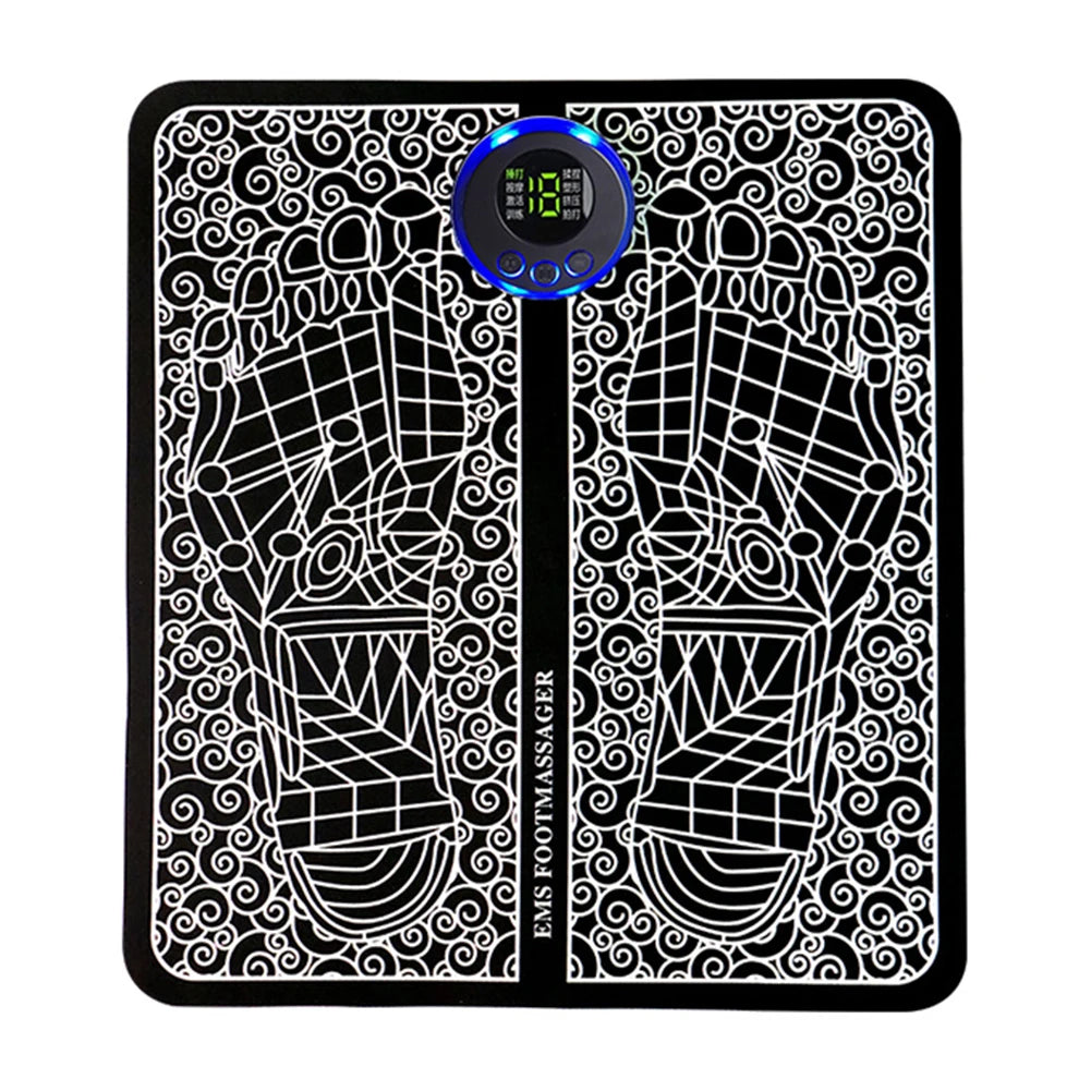EMS Feet Muscle Stimulator 8 Modes Electric Feet Massage USB Rechargeable Massager Legs Remote Control for Relax Feet and Legs