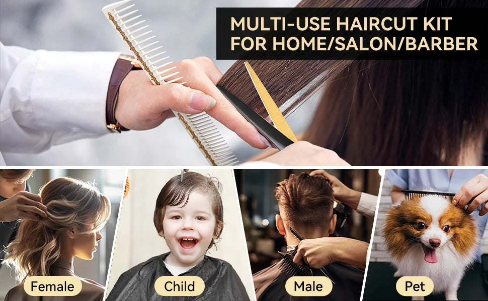 12Pcs Hair Scissor Professional set,Stainless Steel Barber Supplies, Thinning Shears Included,hair supplies ,barber supplies