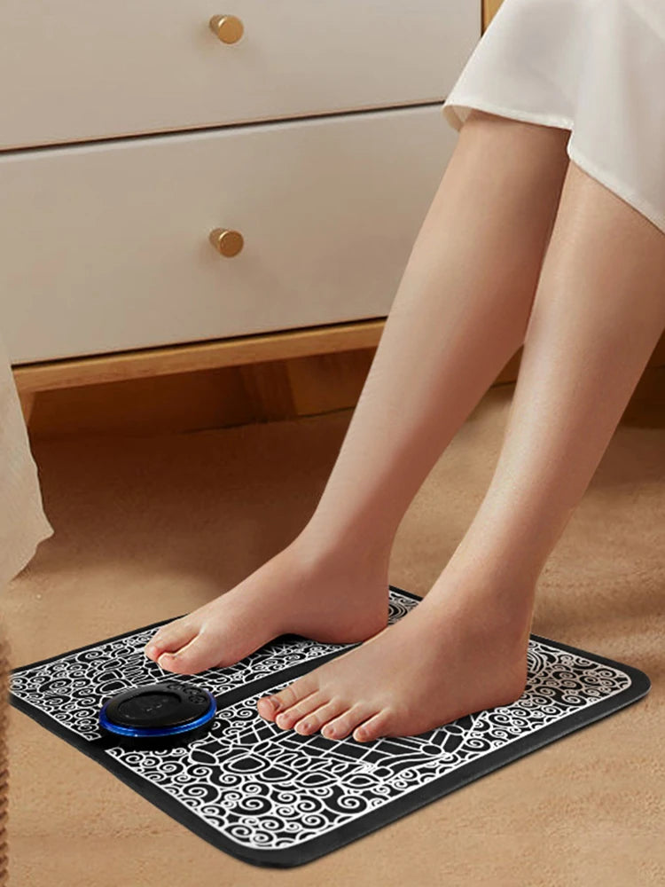 EMS Feet Muscle Stimulator 8 Modes Electric Feet Massage USB Rechargeable Massager Legs Remote Control for Relax Feet and Legs