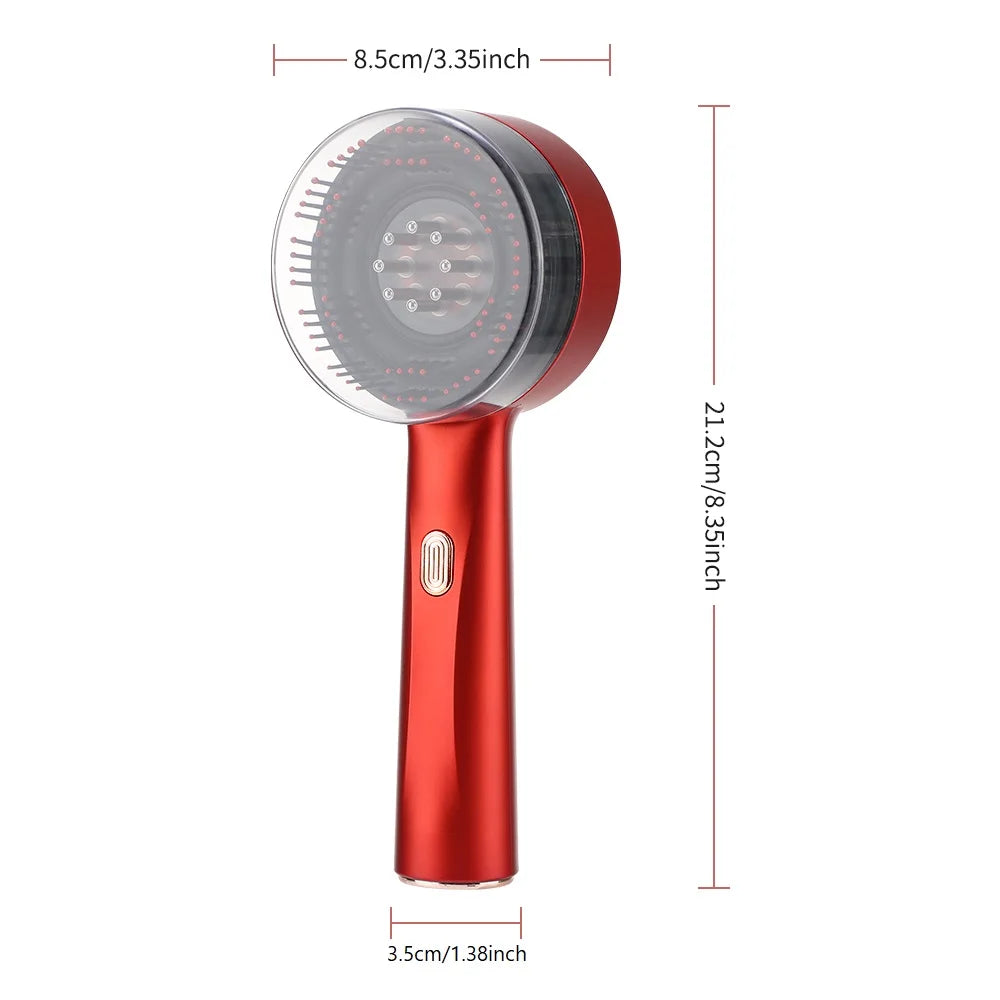 Electric Hair Massage Comb Vibration Microcurrent Scalp Massager Hair Growth Red Light Anti Hair Loss Receding Hairline Brush