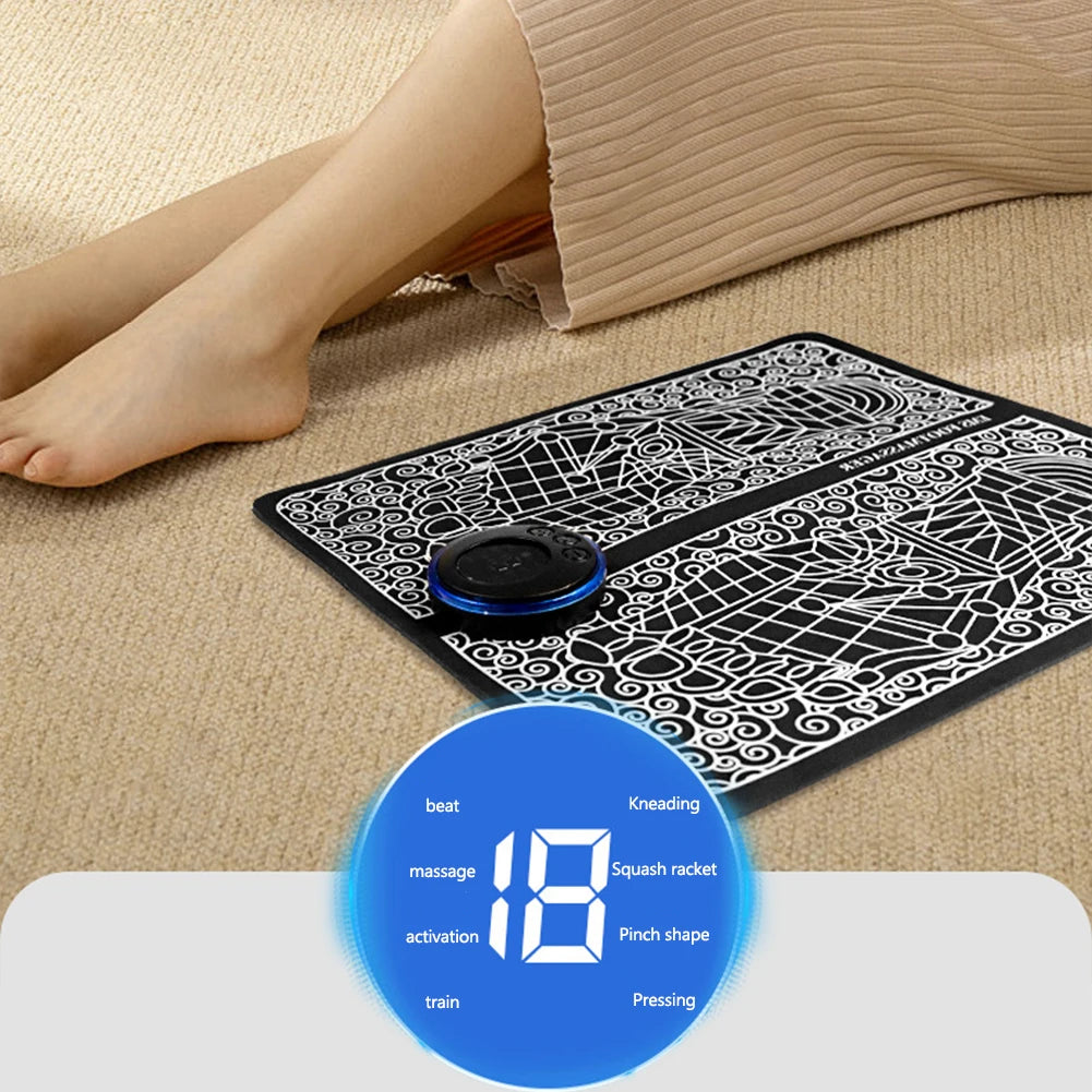 EMS Feet Muscle Stimulator 8 Modes Electric Feet Massage USB Rechargeable Massager Legs Remote Control for Relax Feet and Legs