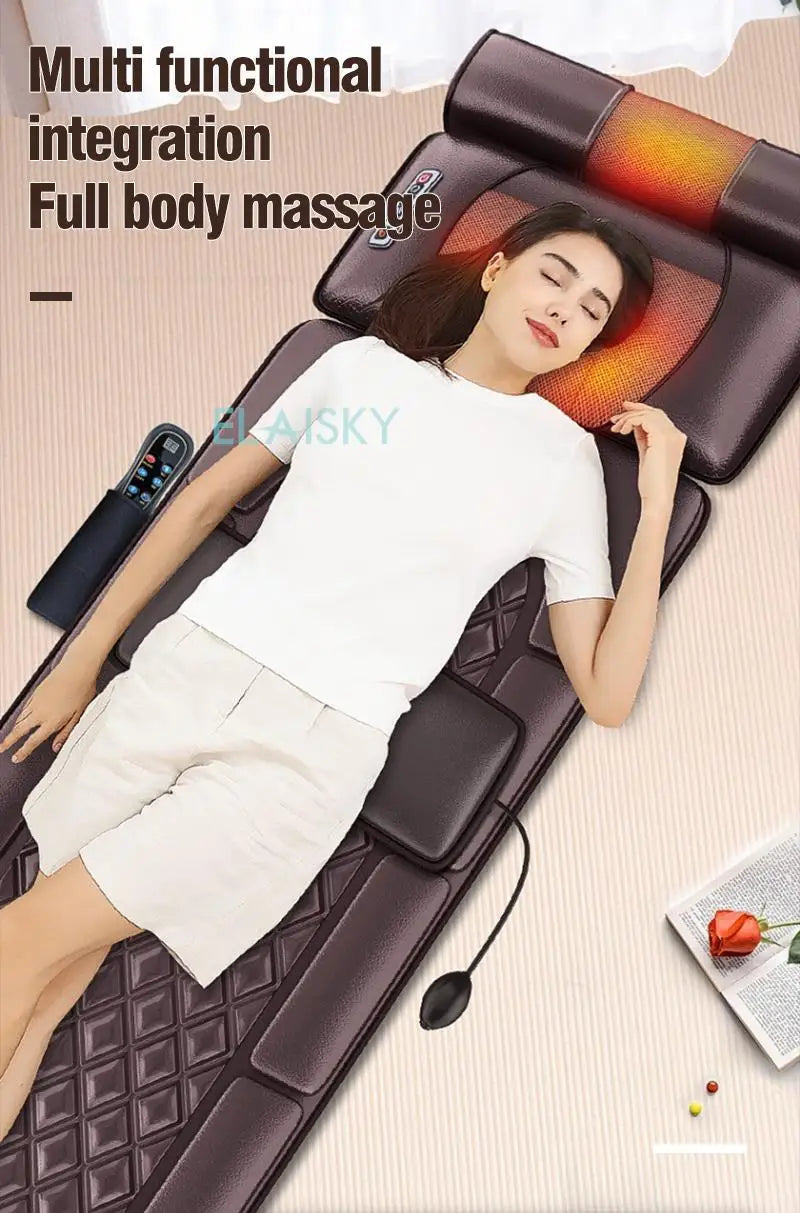 Massage Mattress Electric 110V-220V Vibrating Heating Infrared Massager Cushion For Neck Back Foot Full Body Pain Stress Relief