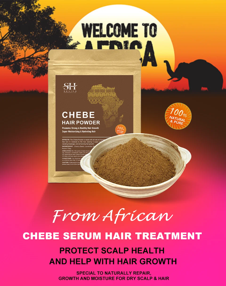Africa Chad 100% Chebe Powder Women Traction Alopecia Treatment Oil Natural Crazy Hair Regrowth Anti Hair Break Get Rid Of Wig
