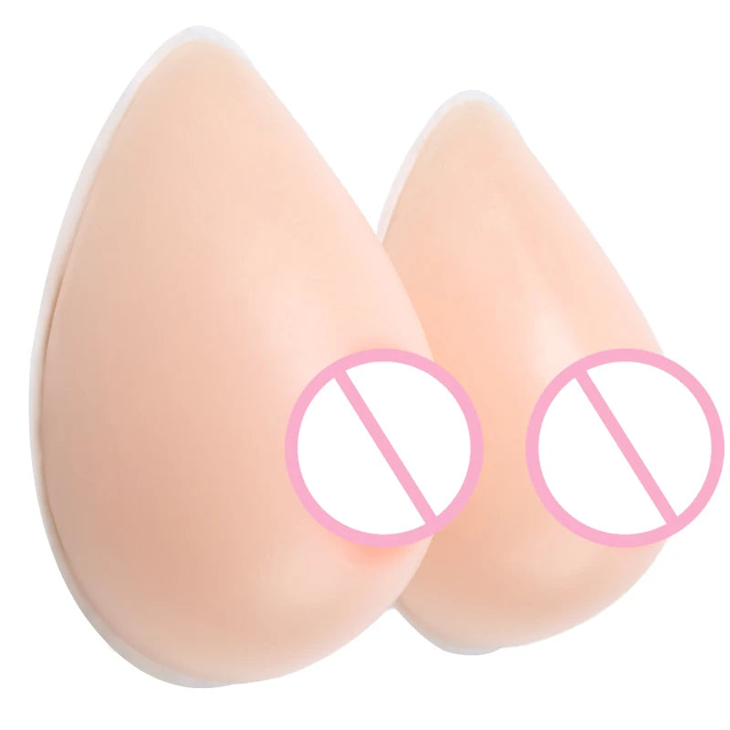 IVITA 1 Pair Realistic Self-adhesive Silicone Fake Breasts Form Fake Boobs for Crossdresser Prosthesis Transgender Cosplay
