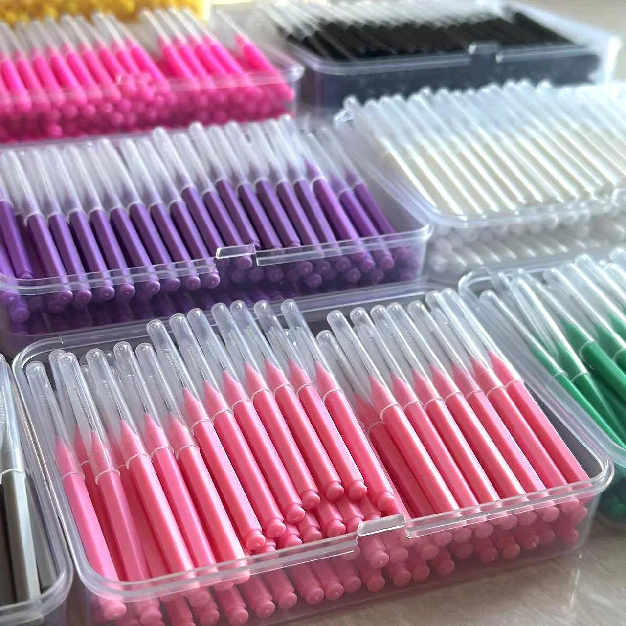 New 100Pcs/Box I-type Push Pull Interdental Brush 0.6-1.5Mm Cleaning Between Teeth Oral Care Orthodontic I Shape Tooth Floss