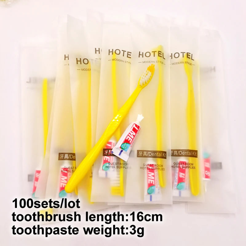 Hotel Supplies Travel Trip Dental Kit Disposable Toothbrush Toothpaste Sets Wholesale Independent Packing