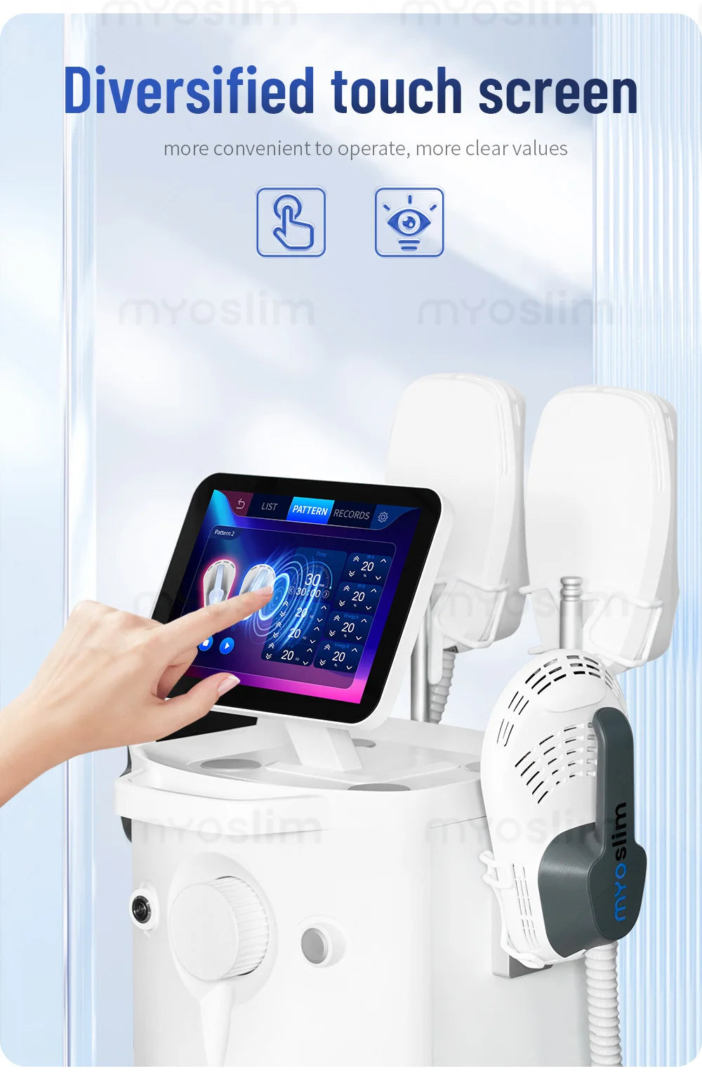 Weight Loss Imaging Body Muscle Slimming Machine 6500W With 4 Handles EMS Electromagnetic Stimulating