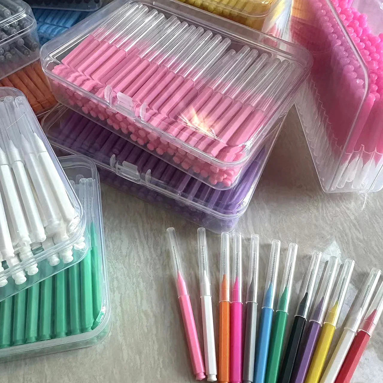 New 100Pcs/Box I-type Push Pull Interdental Brush 0.6-1.5Mm Cleaning Between Teeth Oral Care Orthodontic I Shape Tooth Floss