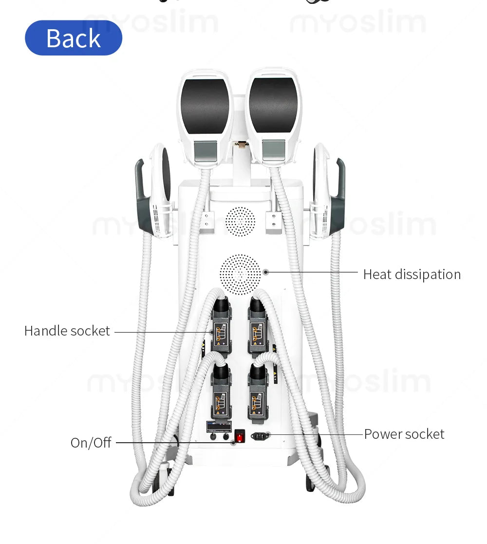 MYOSLIM Esthetician Equipment Rf 4 Handles Body Sculpt Machine Body Slimming Neo Butt Lift Body Fat Burning Massage Machine