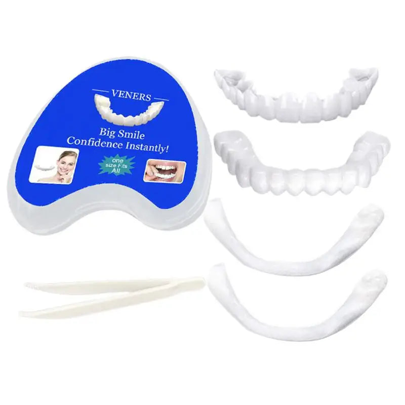 Silicone Upper/Lower Jaw Denture,Snap On Teeth Veneers Dentures, Teeth Whitening Fake Tooth Cover Snap On,Denture Fake Teeth