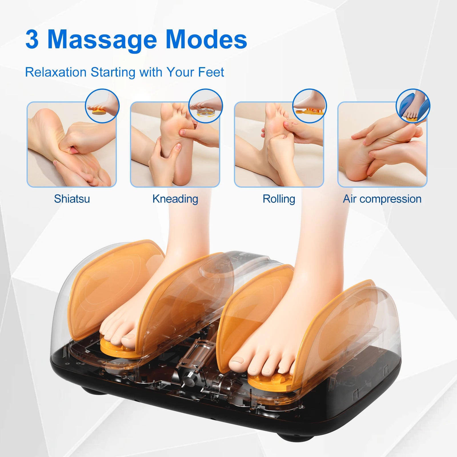 Shiatsu Foot Massager Electric Feet Massage with Heat and Deep Tissue Kneading for Relief Stress, Deep Rolling Massage,Best Gift
