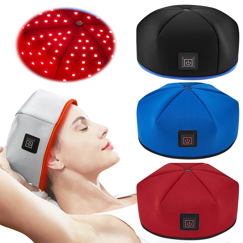 Red Light Hair Growth Cap Hair Growth Hat Rechargeable Hair Regrowth Beanie Full Scalp Cap for Hair Loss Treatments