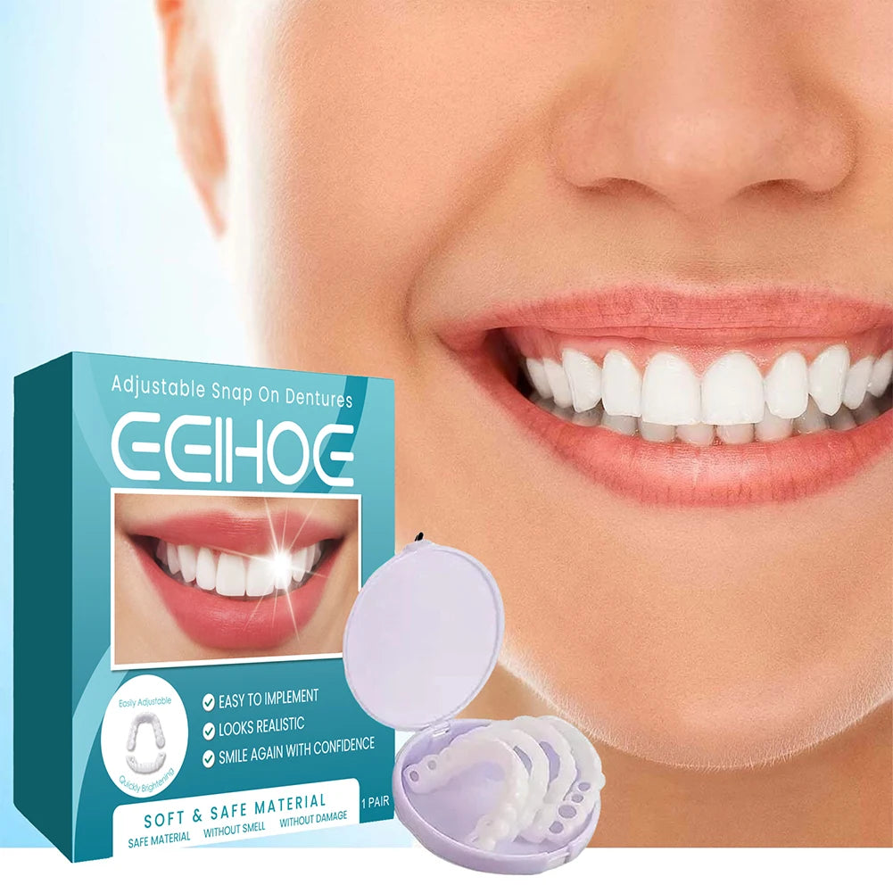 Adjustable Dentures Teeth Veneers Restoration Dentures Decorate Gaps Imitation Tooth Cover Fake Teeth for Teeth Beauty