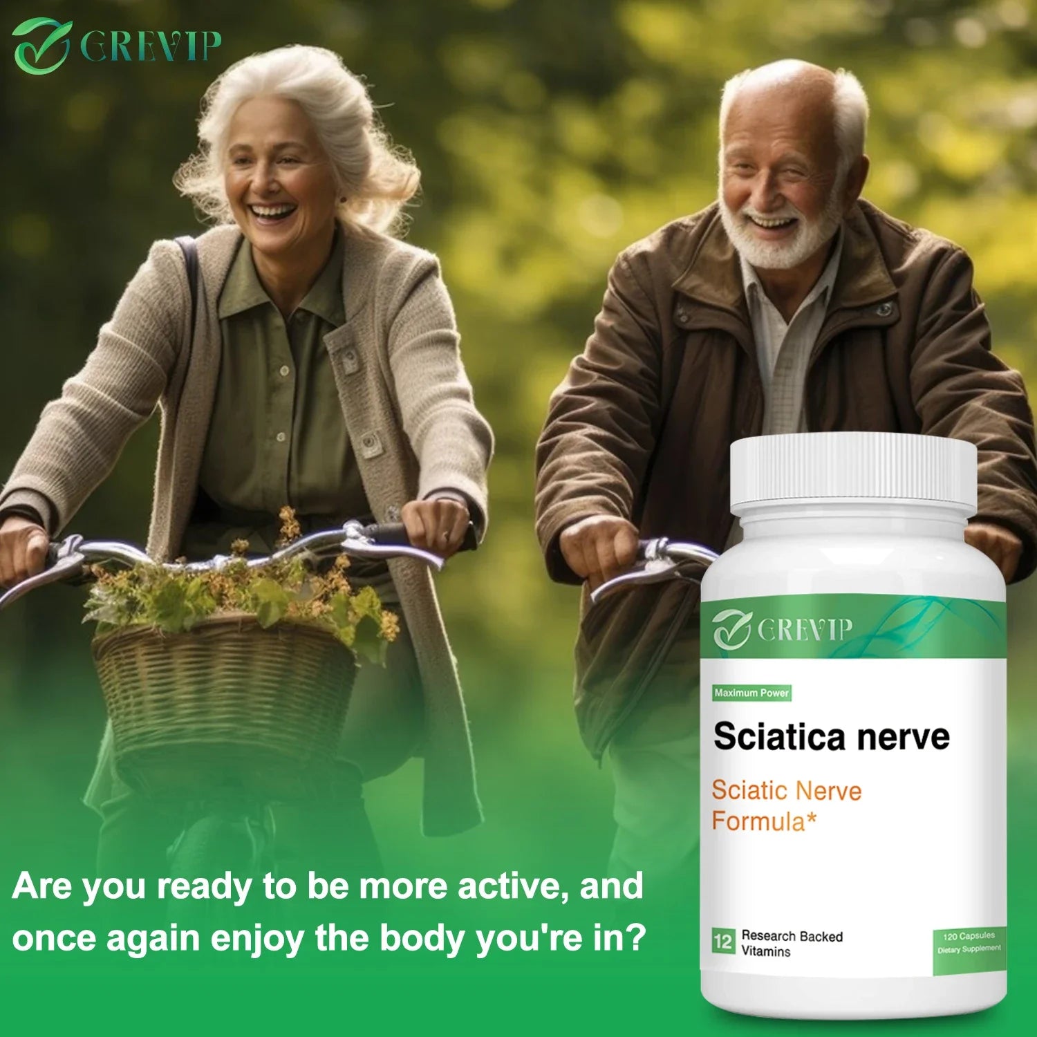 Sciatic Nerve Health Support - Helps Relieve Pain, Stiffness and Restore Mobility - 120 Capsules