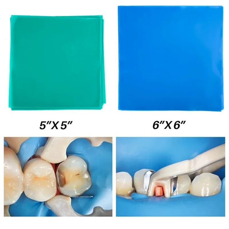 10pcs Dental Rubber Dam Natural Rubber Latex Barrier Dam Dental Dam Sheet 5*5/6*6" Oral Care Materials Dentist Surgical Supplies