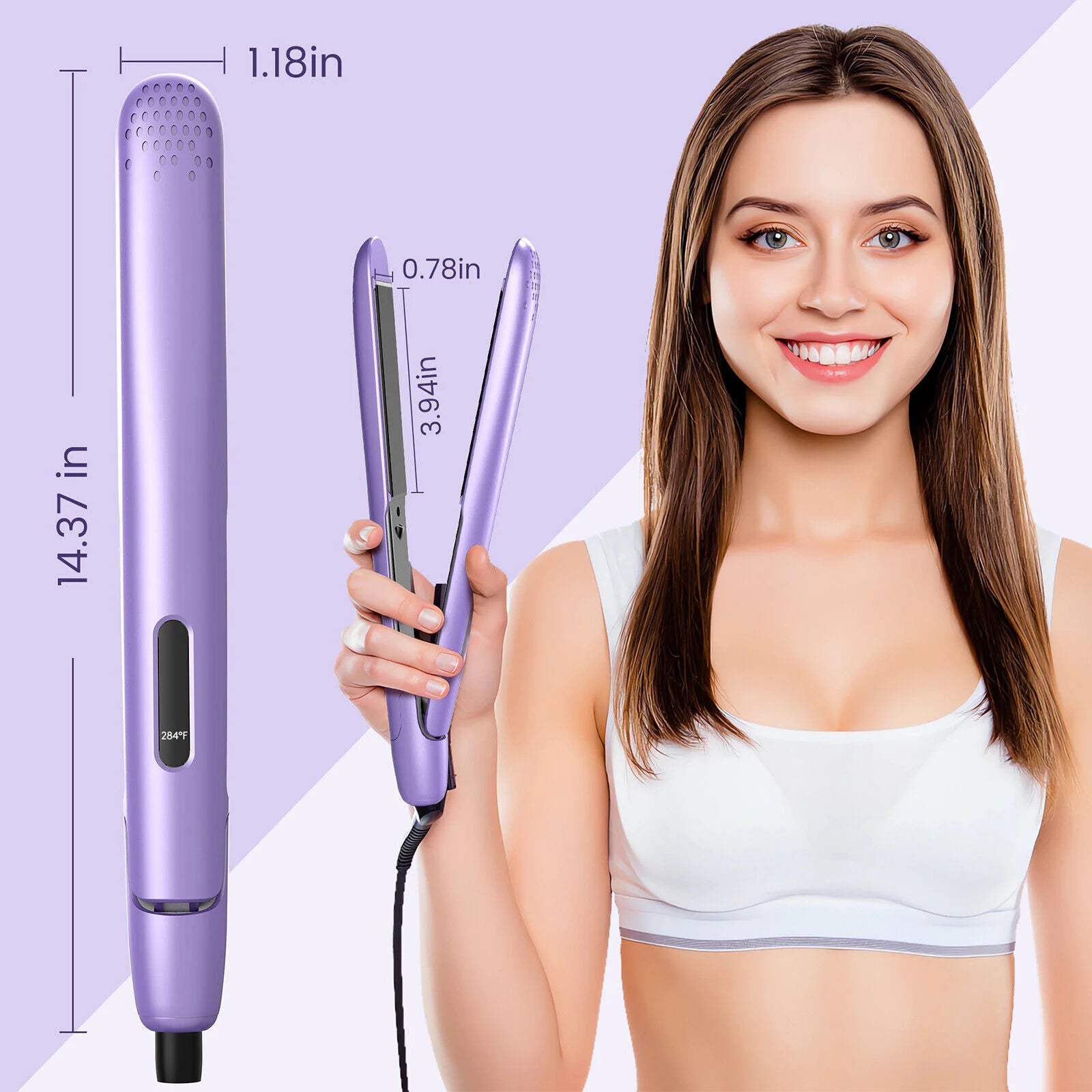 Sejoy 2 In 1 Professional Hair Straightener Curlering Flat Iron Fast Heating Ceramic Curler Hair Style