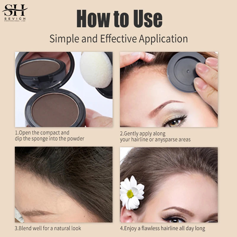 Sevich Hairline Powder Instantly Conceals Hair Loss Root Touch Up Powder Hair Loss Cover Up Hair Shadow Powder Black Hair Fibers