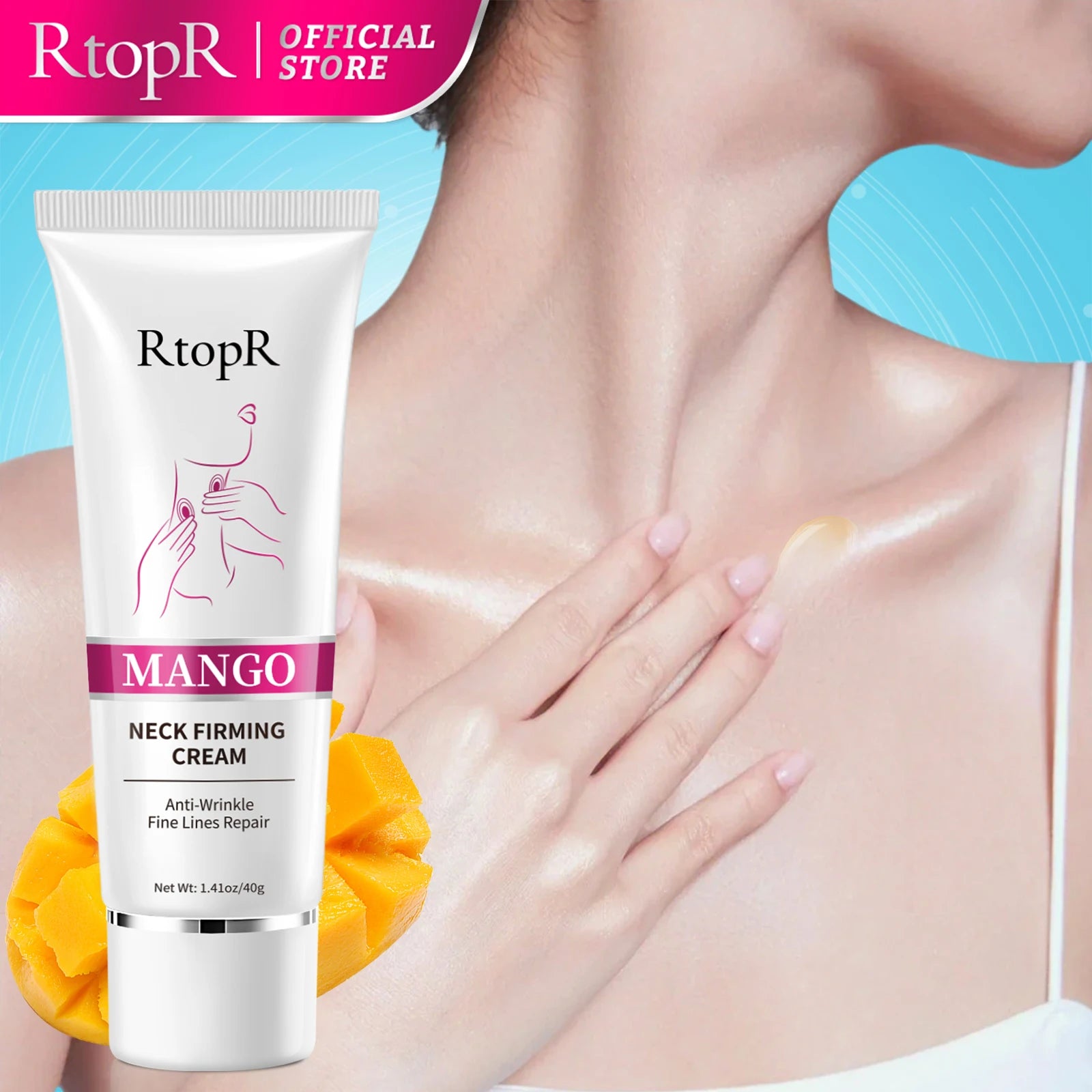 Mango Neck Firming Rejuvenating Cream Whitening Moisturizing Removal Fine Lines Neck Cream Anti-aging Massage Cream