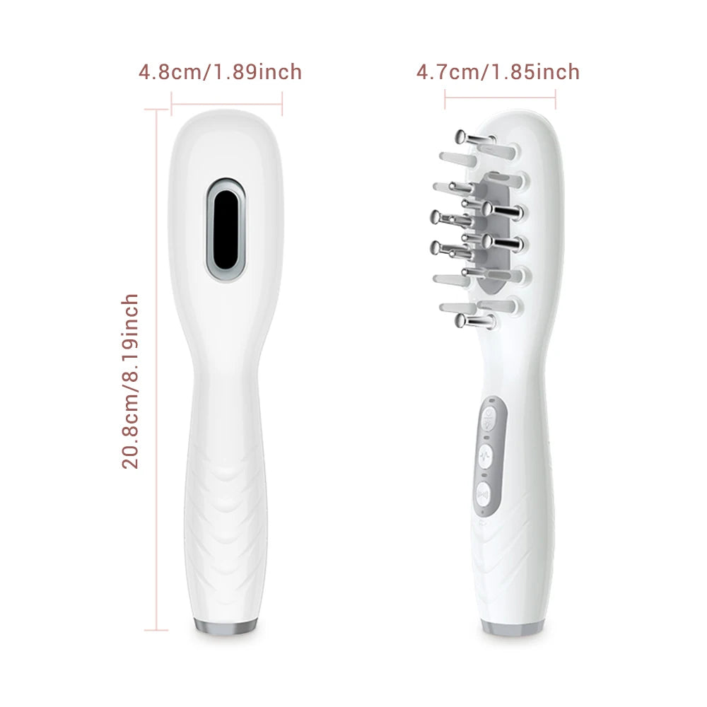 EMS Electric Massage Comb Blue Red Purple Light Therapy Vibration Hair Growth Scalp Brush Liquid Oil Applicator Anti Hair Loss