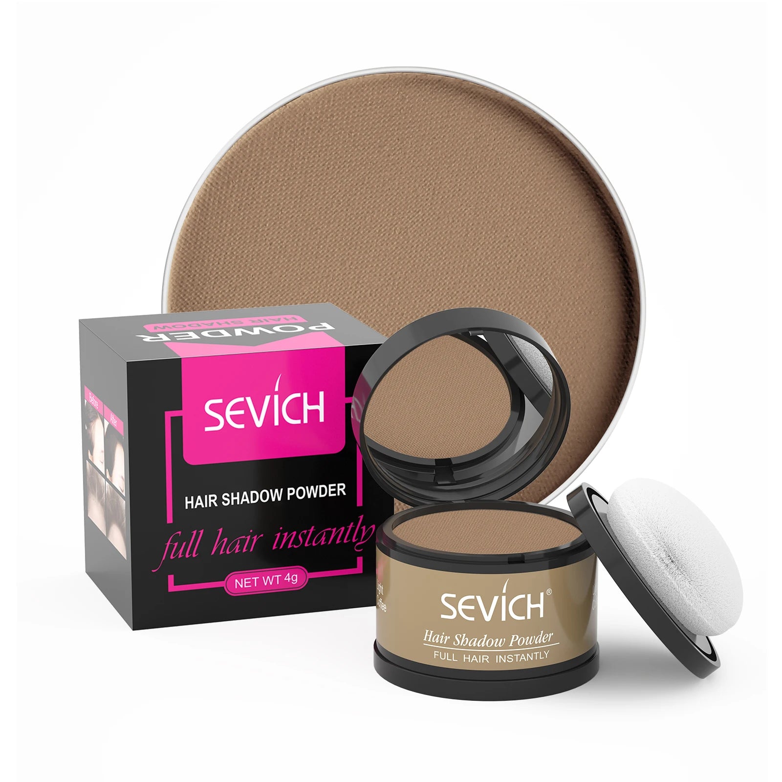 Sevich Hairline Powder Instantly Conceals Hair Loss Root Touch Up Powder Hair Loss Cover Up Hair Shadow Powder Black Hair Fibers