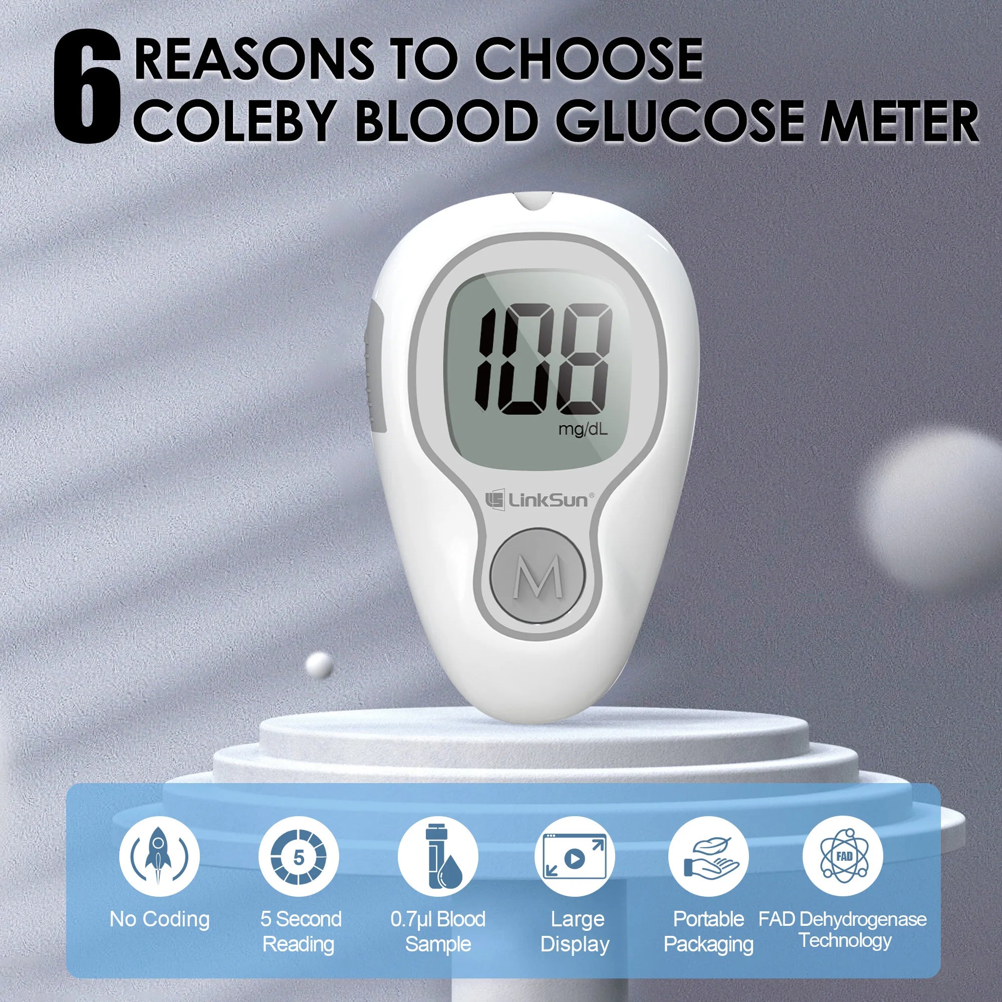 Blood Glucose Meter LinkSun G-425-3 Glucometer 50/100pcs Diabetes Tester Blood Sugar Monitor Digital Glucosemeter Complete Kit