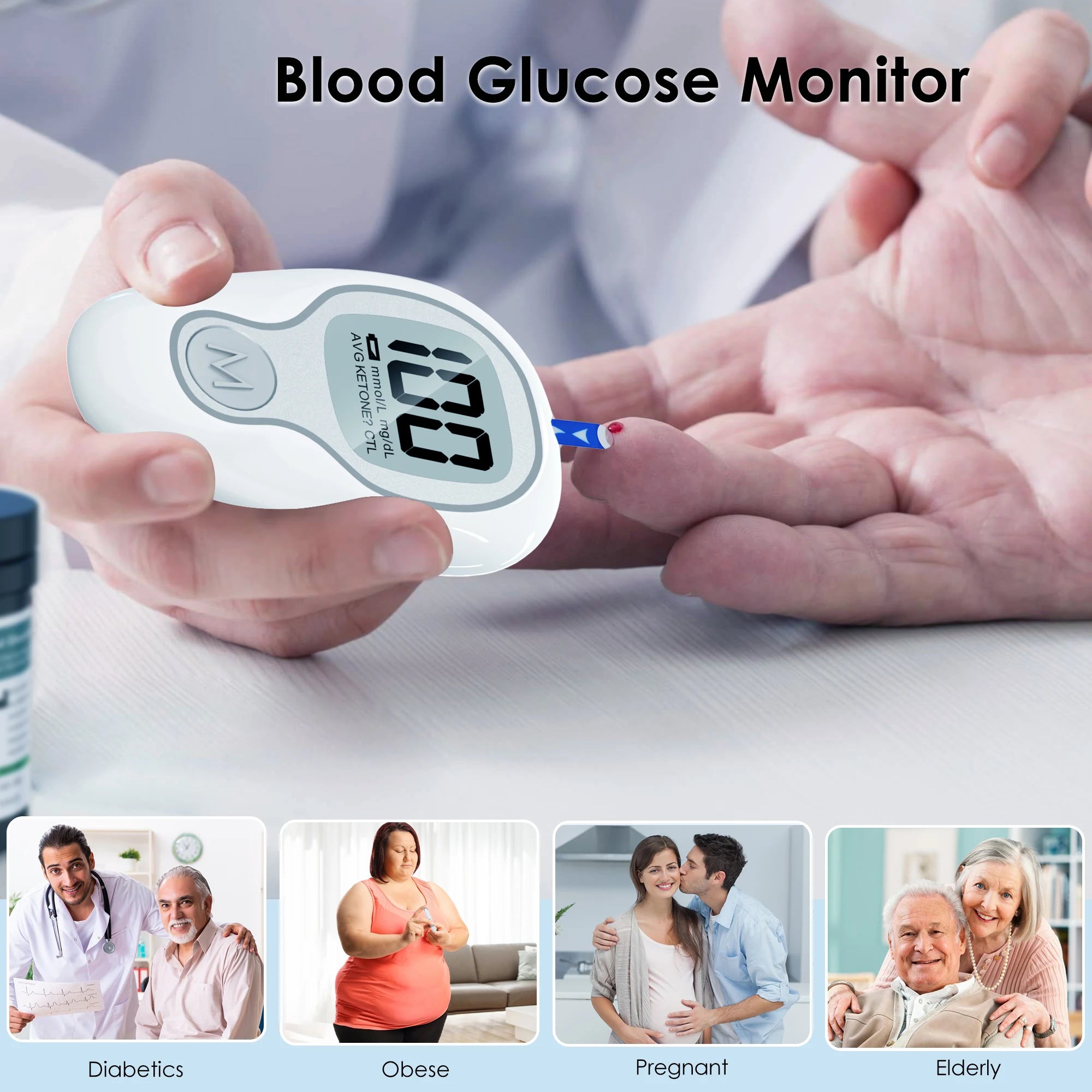 Blood Glucose Meter LinkSun G-425-3 Glucometer 50/100pcs Diabetes Tester Blood Sugar Monitor Digital Glucosemeter Complete Kit