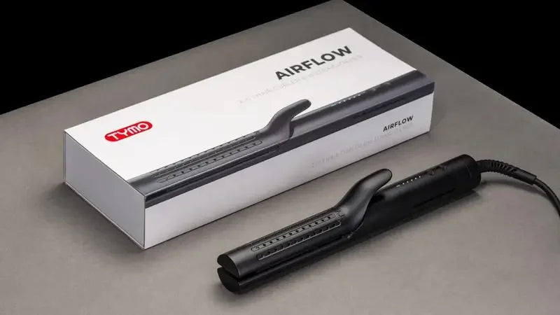 TYMO AIRFLOW-Hair Straightener and Curling Iron 2 in 1, Negative Ionic Anti-scald Curling Wand 1.25 Inch ,5 Temps & Dual Voltage